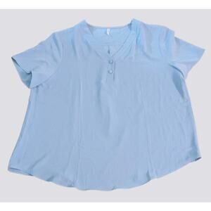 Anydoll Women's Blue Lightweight V-Neck Blouse - XL